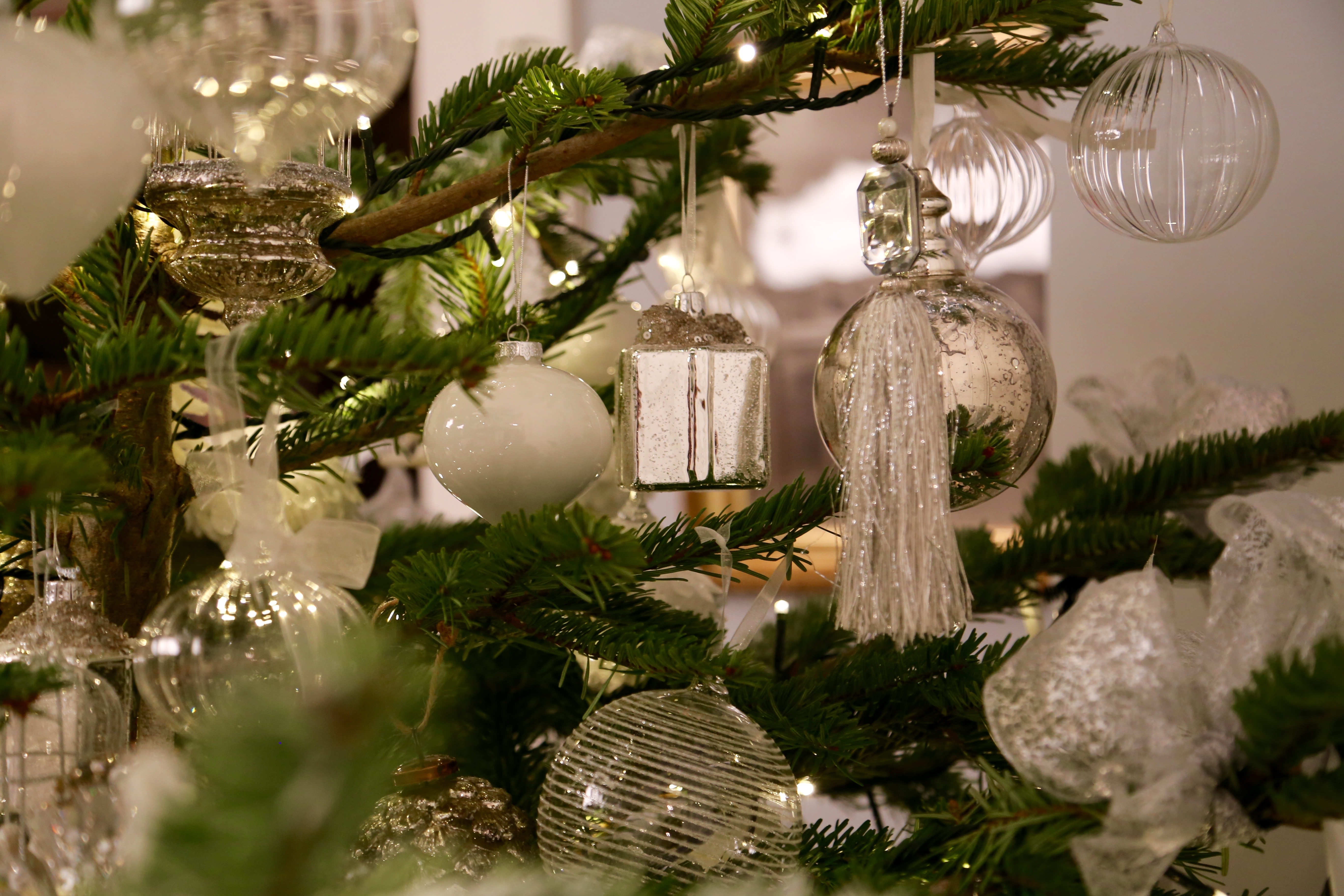 Large Christmas flowers and greenery for a winter installation