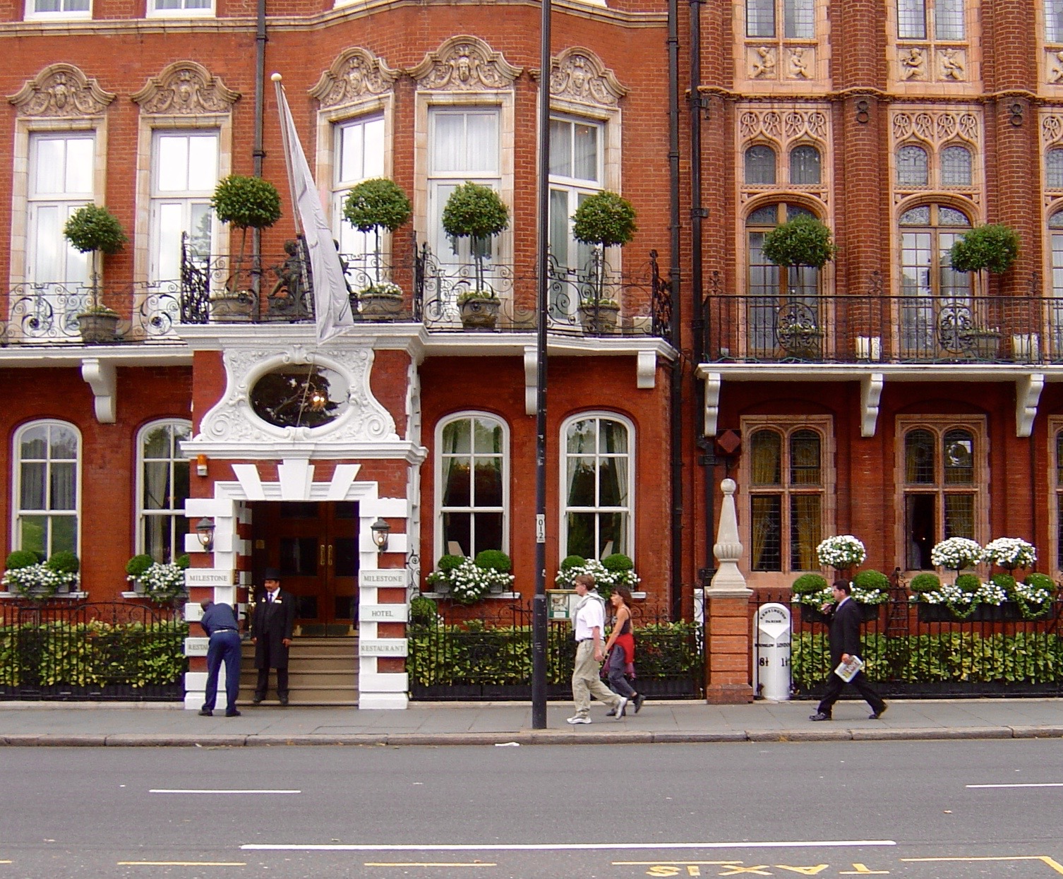 Outdoor flower planting in a classic London exterior setting