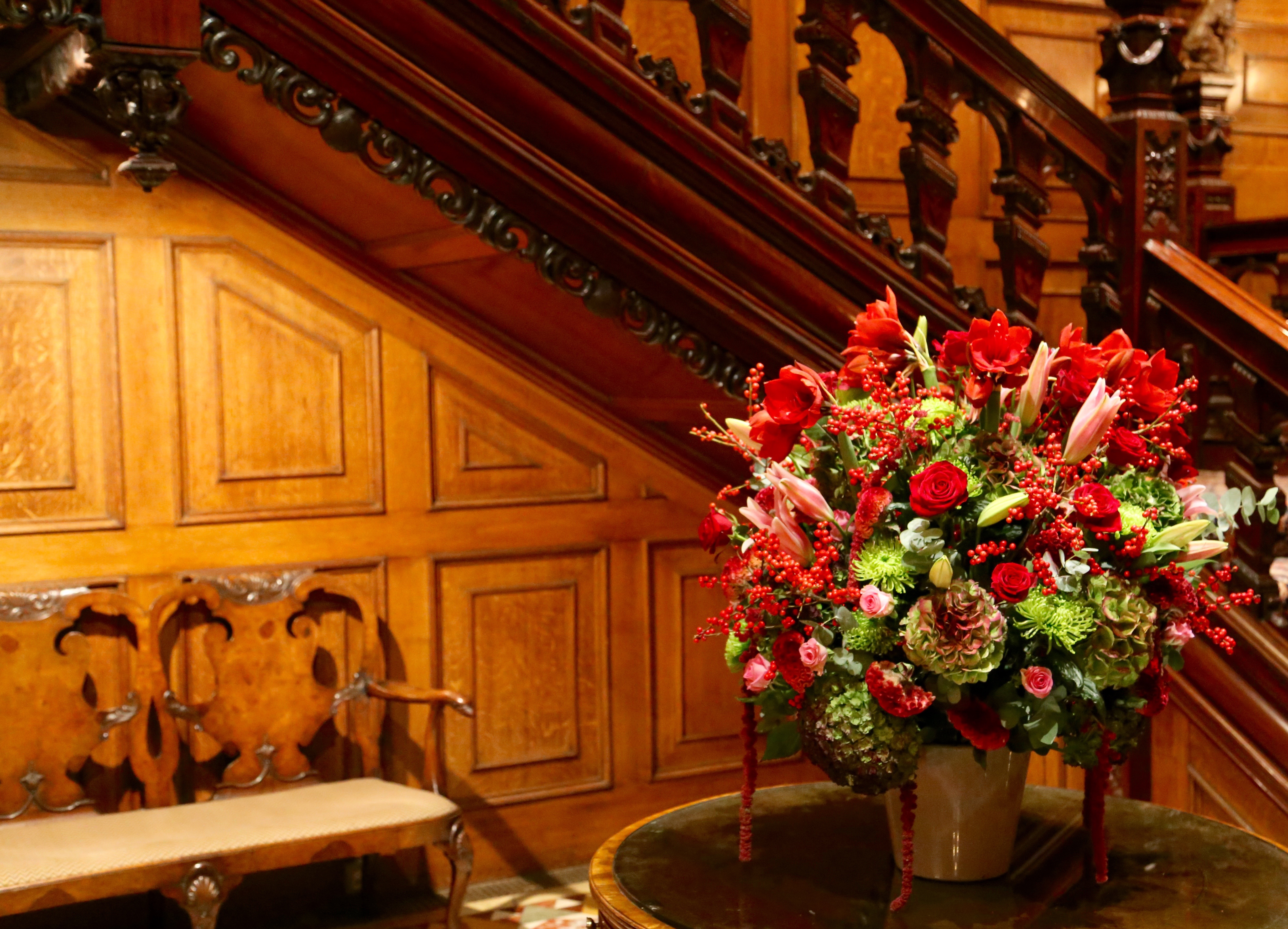 White and green Pascal Lavorel flowers arranged for an elegant interior