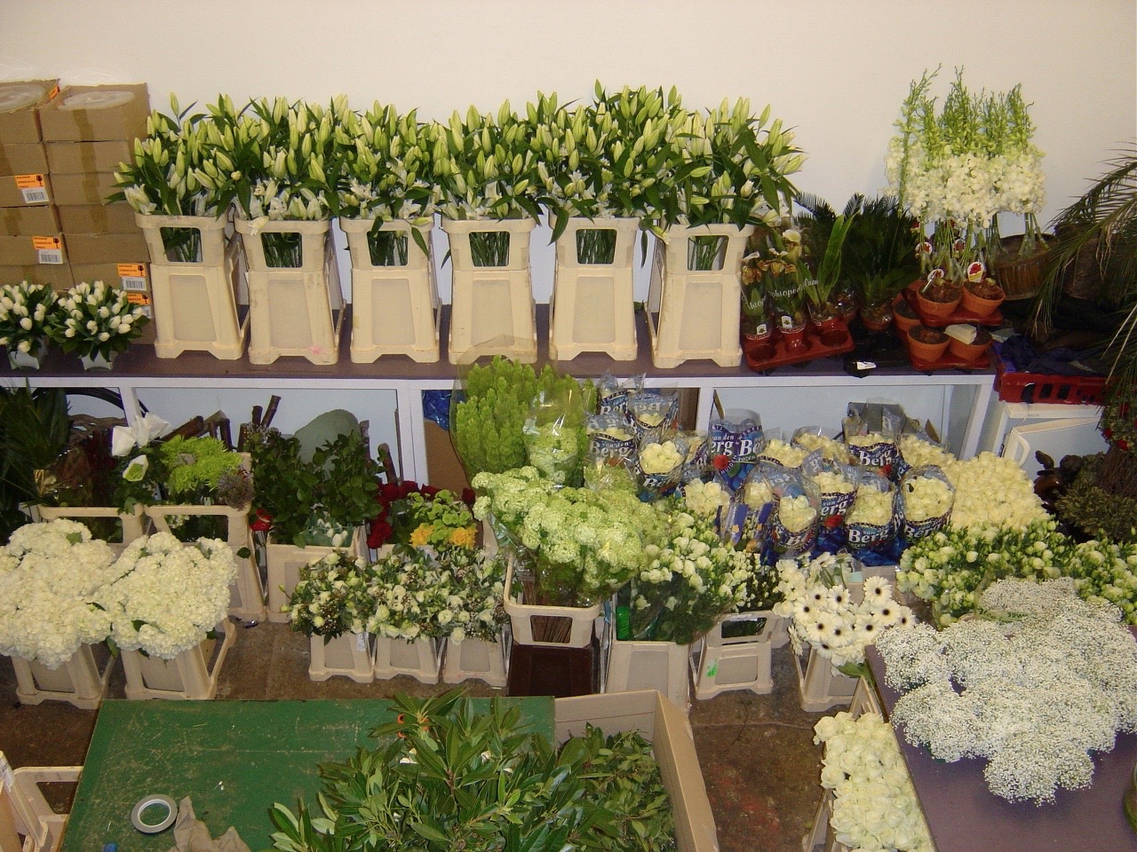 Wedding flowers arranged for a ceremony or reception setting